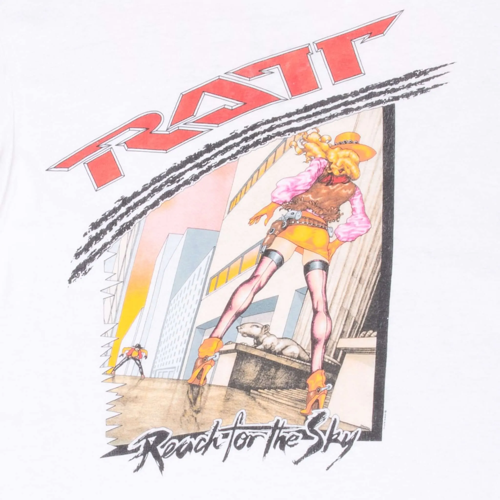 VINTAGE RATT REACH FOR THE SKY WORLD TOUR TEE SHIRT 1989 LARGE