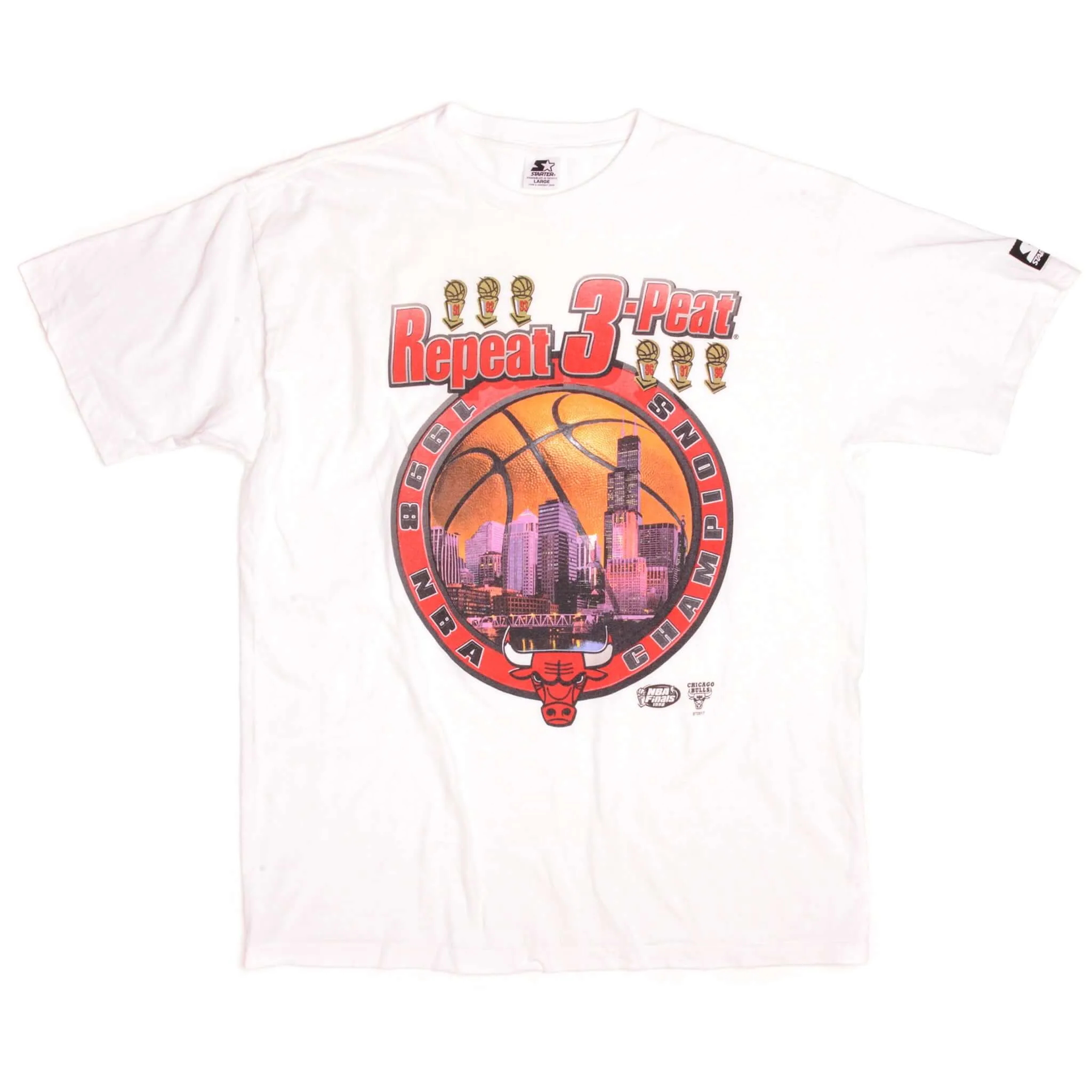 VINTAGE STARTER NBA CHICAGO BULLS TEE SHIRT 1998 SIZE LARGE