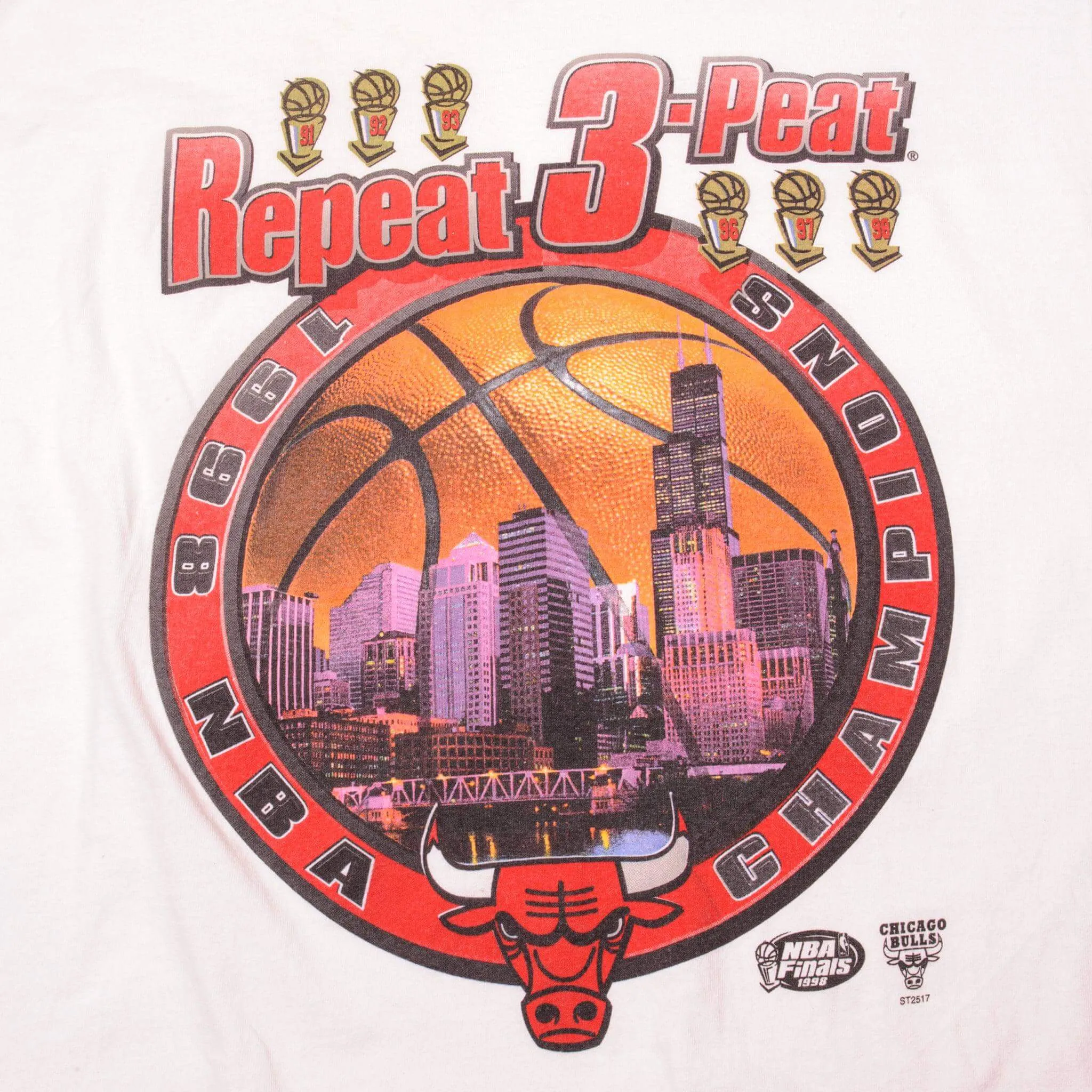 VINTAGE STARTER NBA CHICAGO BULLS TEE SHIRT 1998 SIZE LARGE