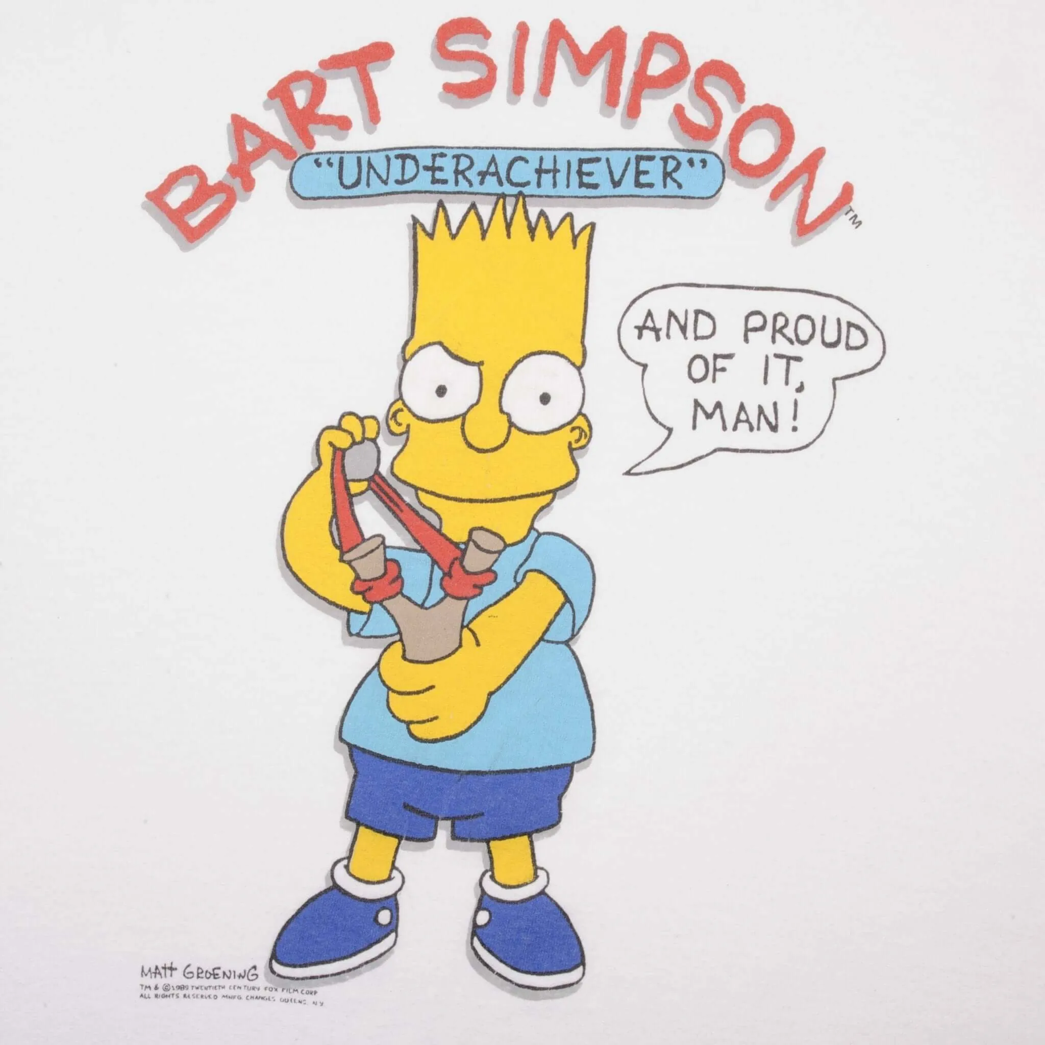 VINTAGE THE SIMPSONS BART TEE SHIRT 1989 SIZE LARGE MADE IN USA