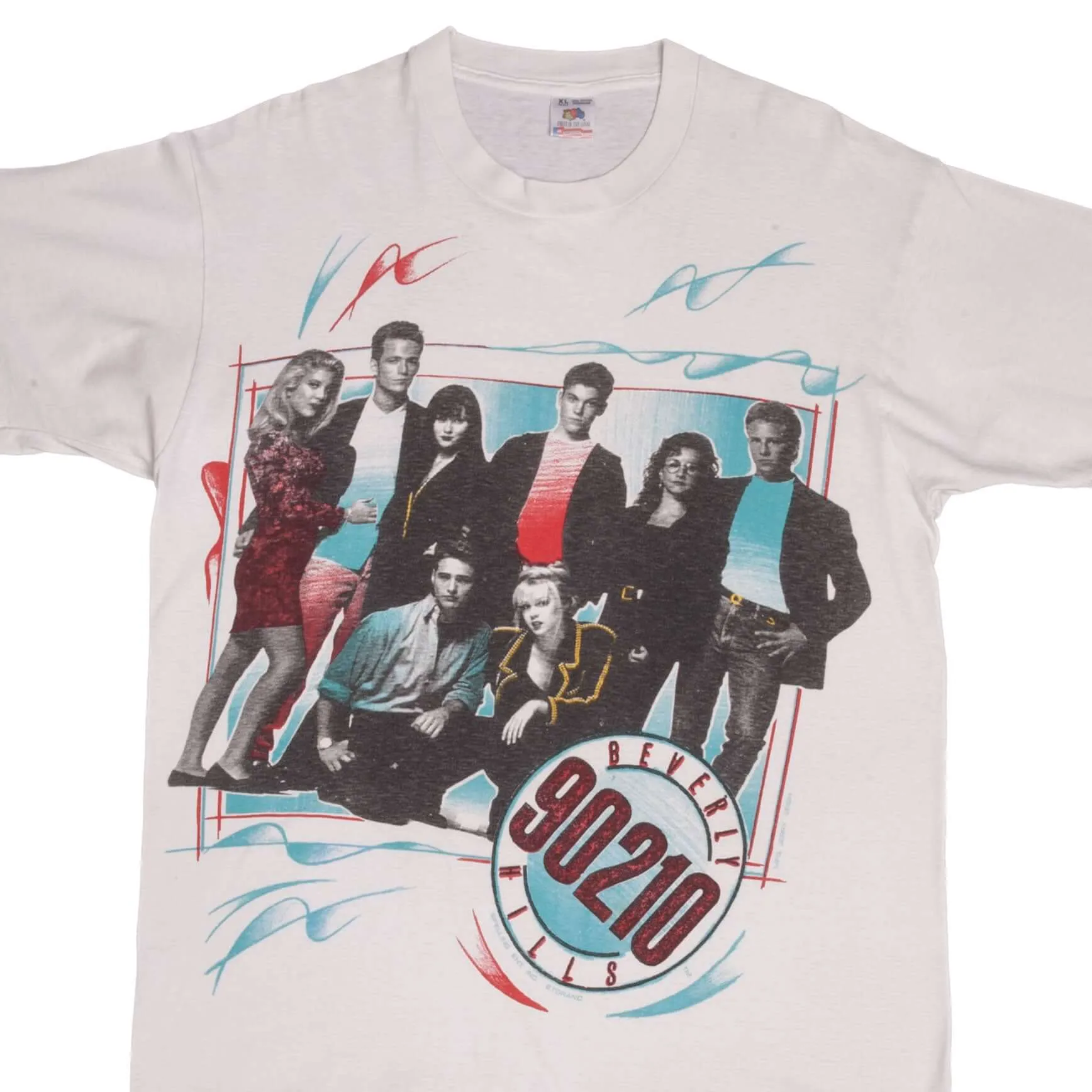 VINTAGE TV SHOW BEVERLY HILLS 90210 TEE SHIRT 1990S SIZE LARGE MADE IN USA