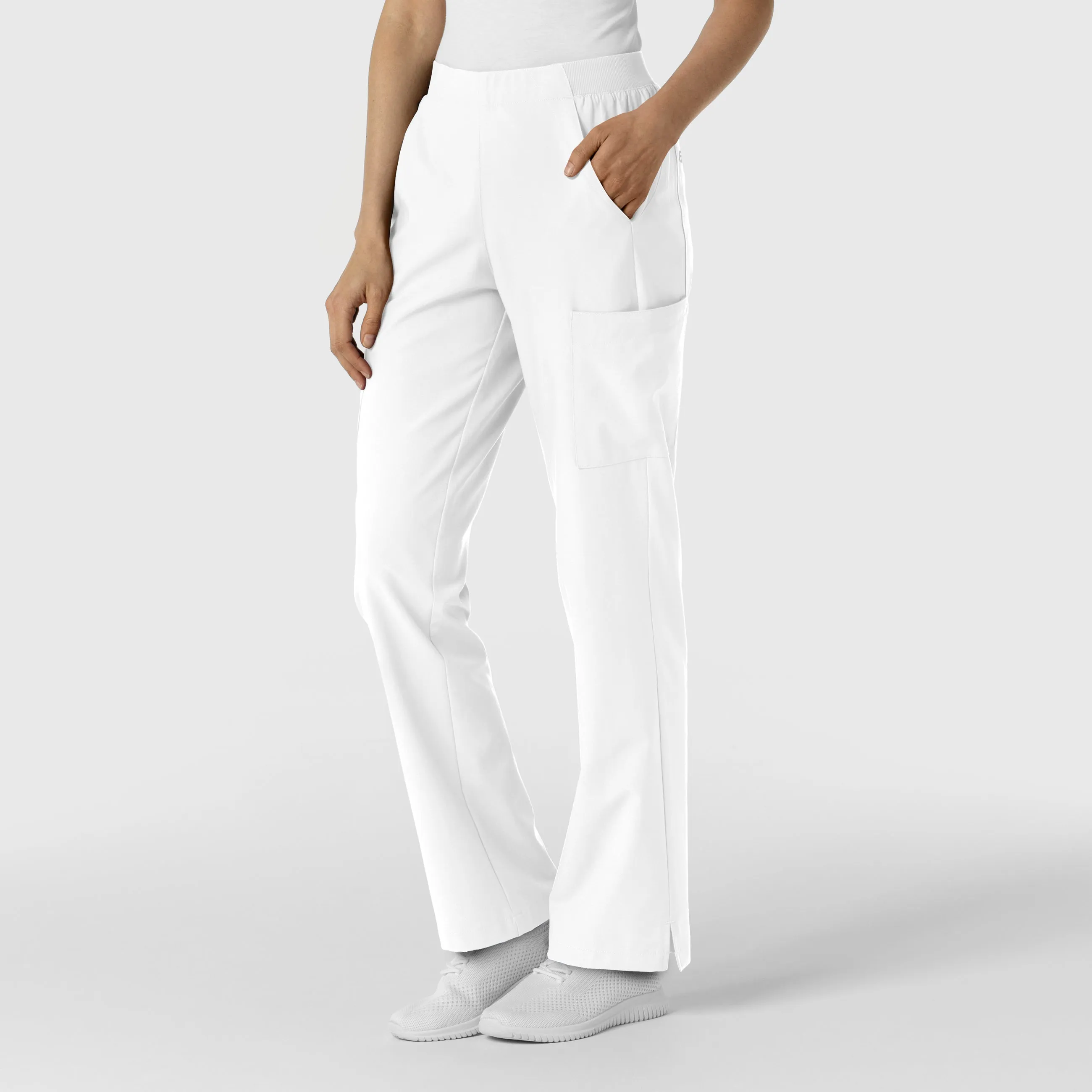 W123 Women's Cargo Utility Scrub Pant - White