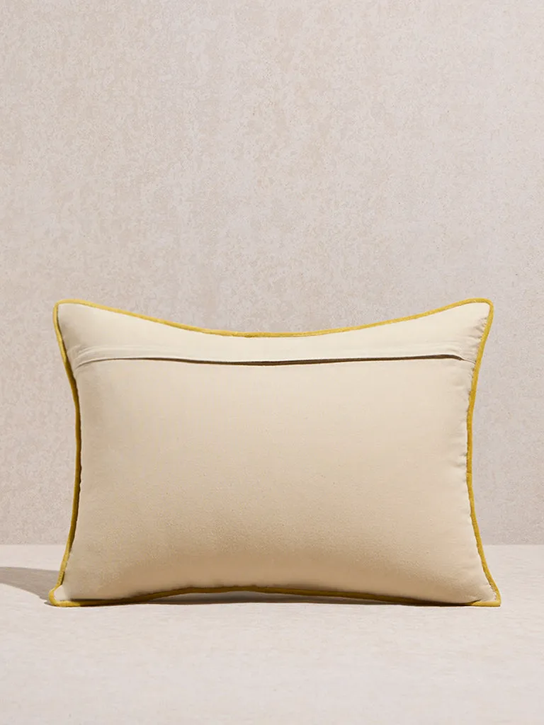 Westside Home Green Floral Design Cushion Cover