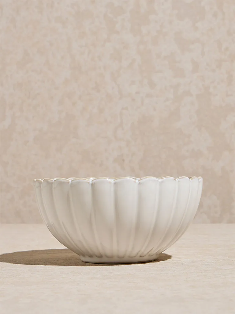 Westside Home White Scallop Design Bowl - Large