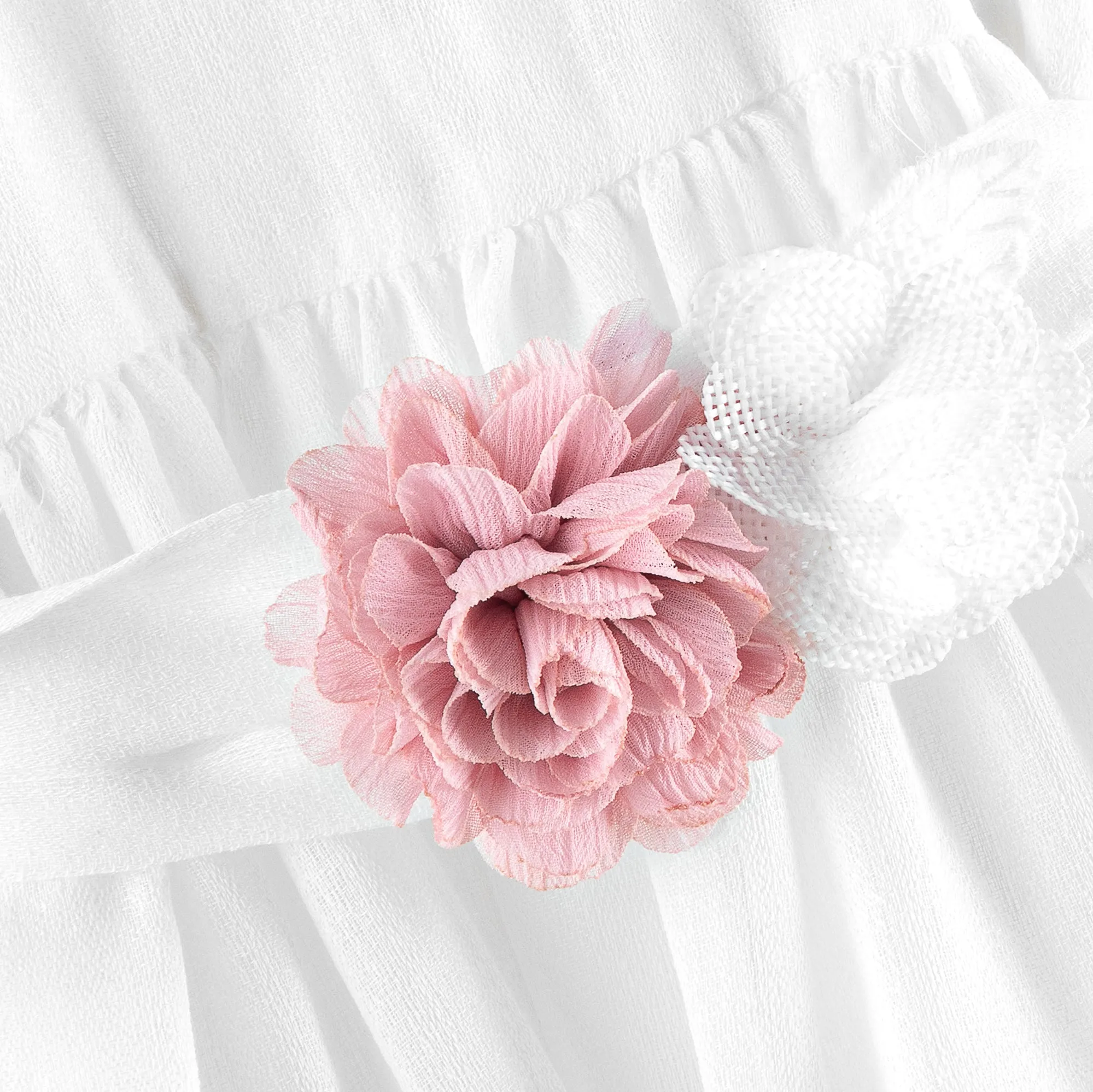White Floral Applique Summer Dress