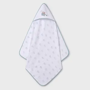White Jade Elephant Print Towel