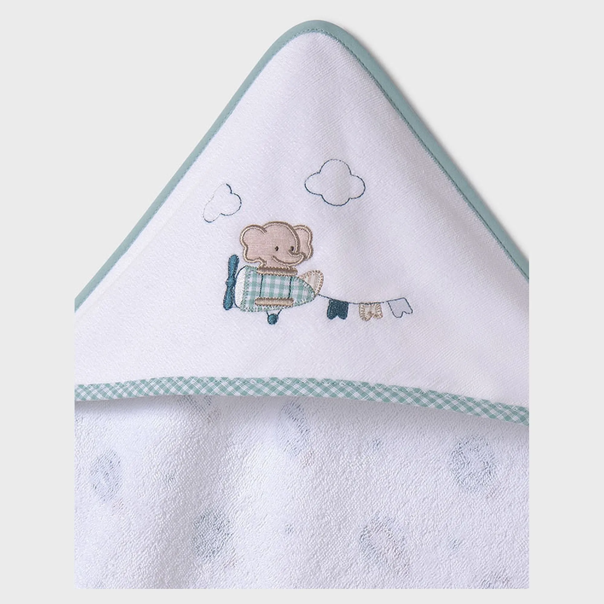 White Jade Elephant Print Towel
