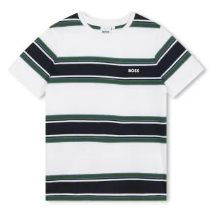 White Striped Logo T-Shirt