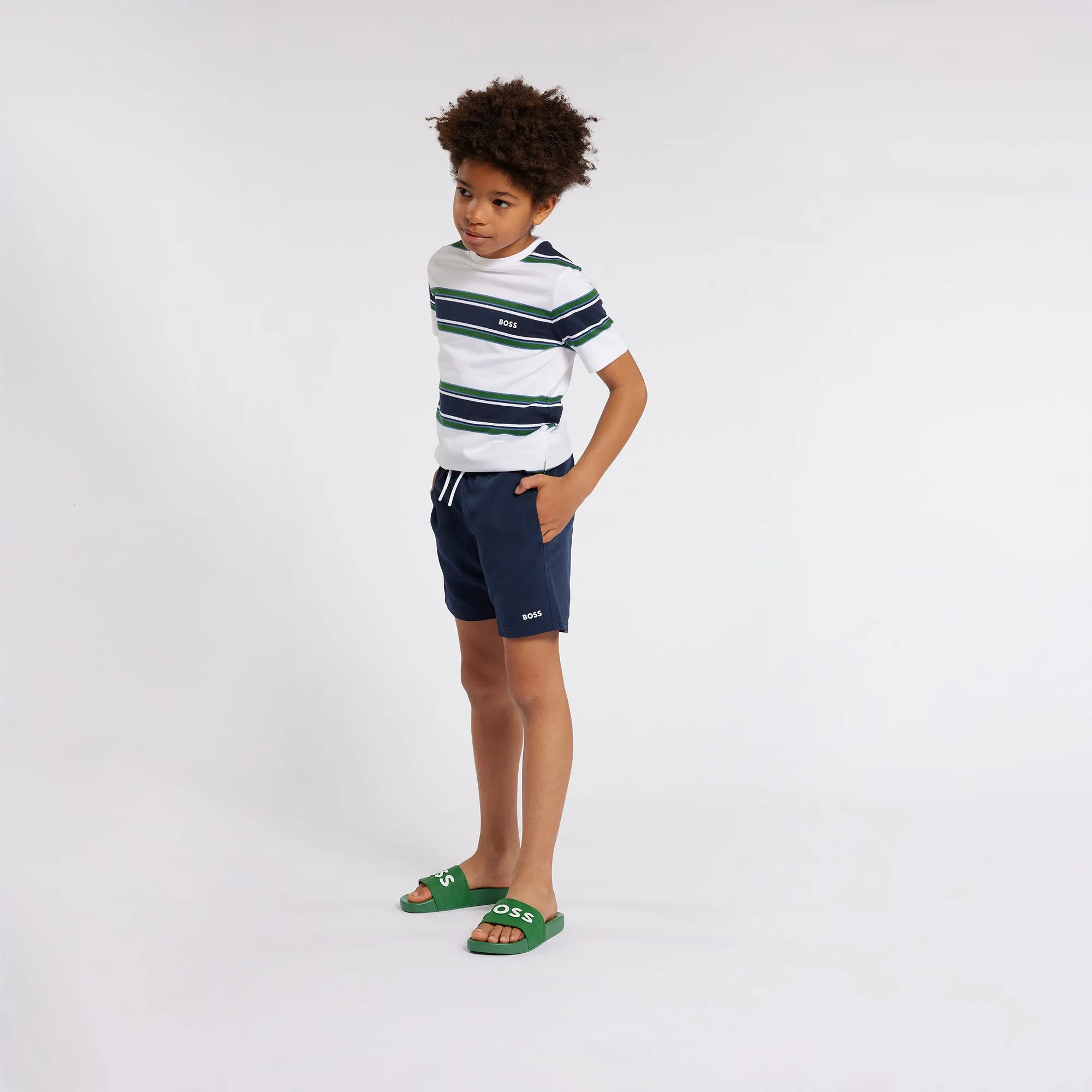 White Striped Logo T-Shirt