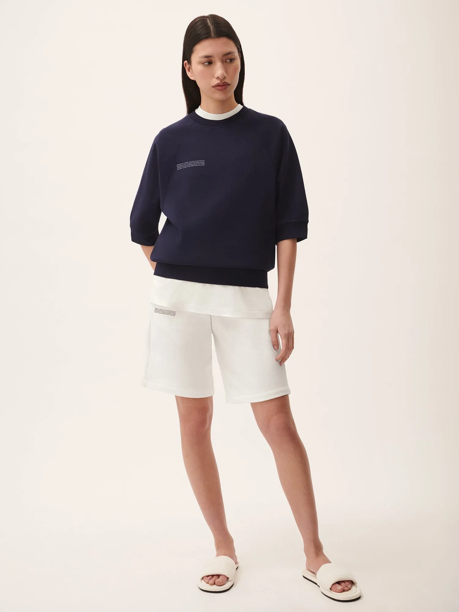 Womens 365 Midweight Long Shorts—off-white