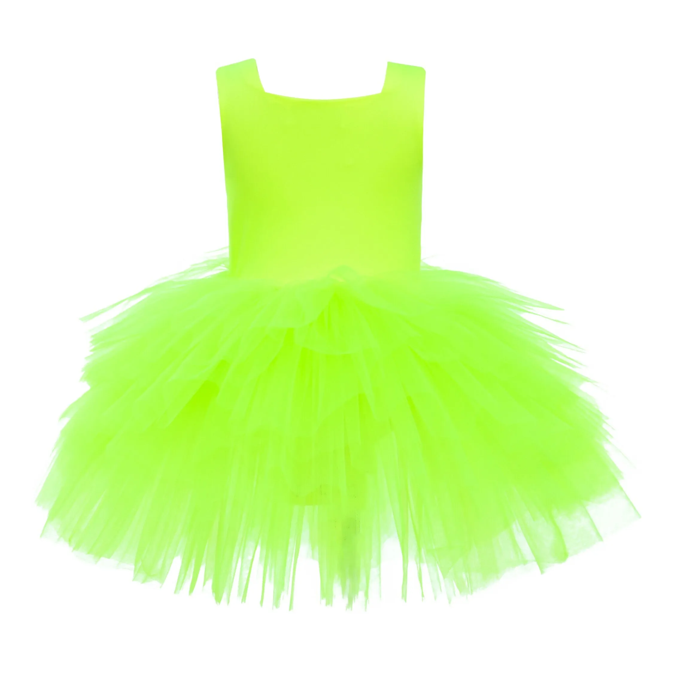 Yellow Neon Solid Tutu Dress
