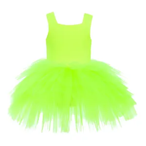 Yellow Neon Solid Tutu Dress